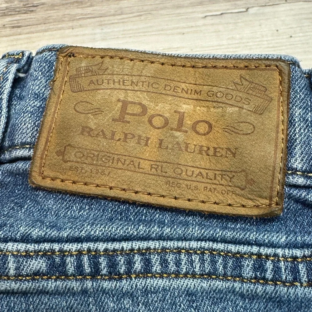 Polo Ralph Lauren Jeans Mens 38x32 Hampton Relaxed Straight Blue Denim Zip Pants